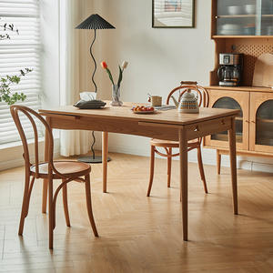 Mesa de Comedor Plegable Euler Furniture, Madera Maciza Rectangular Extensible, Estilo Nórdico, Madera de Cerezo Japonés - Product Image 2