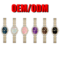Montre à quartz ovale de luxe pour femme, personnalisable avec nom et logo, en acier inoxydable, étanche 5 ATM, avec aiguilles, style affaires et mode