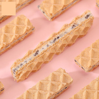 Crispy Sugar Wafer Cookies Milk-Flavored with Hokkaido Cream Filling Sweet Egg Taste Baked Rolling Process Packaged Bags