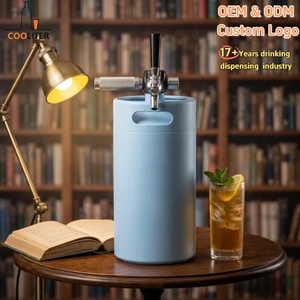 Dispensador de Cócteles Portátil Personalizable, Barriles de Acero Inoxidable de Doble Pared con Grifo de Refrigeración para <span class=keywords><strong>Shirley</strong></span> Temple y Soda Italiana - Product Image 1