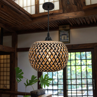 Abat-jour en bambou tissé, luminaire suspendu pour salle à manger, îlot de cuisine, décoration intérieure