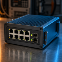 Switch Ethernet Gigabit Industrial Resistente IE-3200-8T2S-E con 8 Puertos RJ45, 2 Uplinks SFP, DIN y Alimentación CC