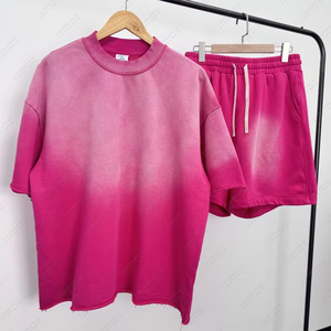 Camisetas al por mayor personalizadas de punto 100% algodón transpirables ecológicas con efecto rizado, desgastado, hombros caídos, estilo urbano, tallas grandes - Product Image 4