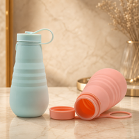 Bouteille d'eau en silicone de 800 ml avec mousqueton, design portable anti-fuite pour les activités de plein air et le camping