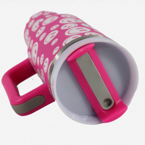 Stainless Steel Tumbler 40oz Insulated With Handle And Straw For Travel Customizable Logo - Product Image 3