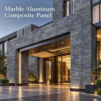Panneau composite en aluminium marbré à veines fines de 4 mm, taille personnalisée, revêtement PVDF, panneau ACM pour la décoration des murs extérieurs des villas