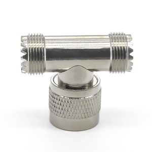 Uhf Nam để UHF nữ TEE kết nối, pl259 TEE kết nối PL-259 cáp đồng trục Adapter so239 Splitter cho <span class=keywords><strong>ham</strong></span> đài phát thanh CB ăng ten - Product Image 4