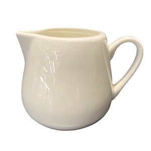 Jarra de leche de cerámica blanca de color sólido con asa para servir café, té y para fiestas. - Product Image 5