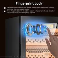 Humidor à cigares électrique CIGARLOONG 46C, armoire à température et humidité constantes, en acier inoxydable, congélateur à ammoniac, contrôlé par application WIFI