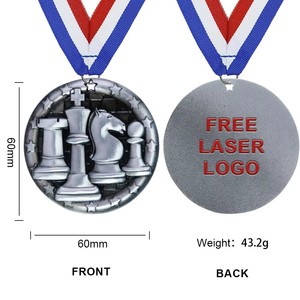 Medaglia Sportiva Top Champion in Metallo per Competizioni di Scacchi, Ideale come Regalo Promozionale - Product Image 3