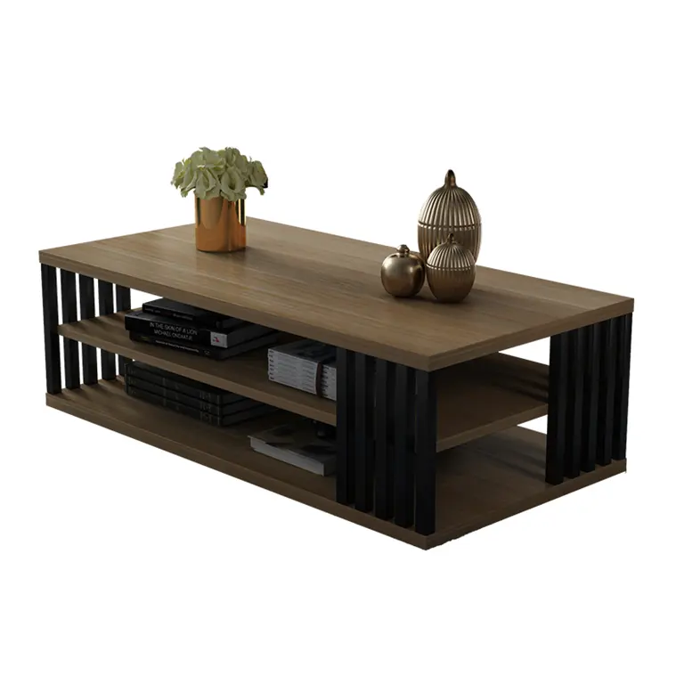 आधुनिक कॉफी टेबल लकड़ी चाय की मेज सेंटर टेबल भंडारण शेल्फ घर कार्यालय फर्नीचर