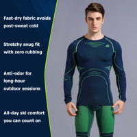 Alpine PRO-Sous-vêtements de ski respirants à séchage rapide pour hommes, ensemble de sous-vêtements thermiques d'hiver doux et longs pour hommes, salopette de ski