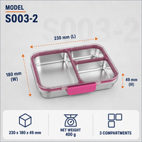Boîte à bento Risheng en acier inoxydable à 3 compartiments, mignonne, pour nouveau-nés, enfants et adultes, compatible micro-ondes/lave-vaisselle, sans BPA, anti-fuite, isolée