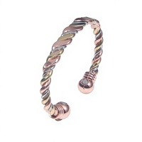 Bracelets magnétiques en cuivre 99,99 %, tressés à la main, design squelette, ajustables, minimalistes, bijoux de mode, cadeau avec vis
