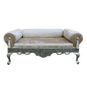 Sofá Clásico de Terciopelo con Acabado Plateado Tallado a Mano, Lujoso, Tapizado, de Diseño Moderno en Aluminio, Producto a Granel para Bodas y Eventos - Product Image 3
