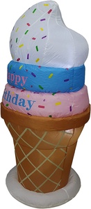 Cono de Helado Inflable de <span class=keywords><strong>4</strong></span> Pies de Altura con Luces LED Preiluminadas de Tres Colores para Decoración Interior y Exterior de Cumpleaños - Product Image 3