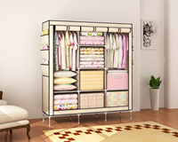 Armoire en tissu non tissé de grande taille,, pliable, avec poches latérales