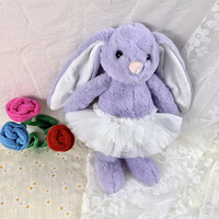 Lapin violet à longues oreilles de Pâques, lapin à sublimation avec tutu blanc, cadeau pour bébé, jouet lapin à transfert thermique, cadeau de Pâques