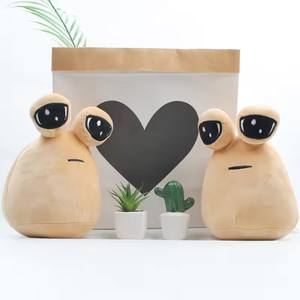 Fábrica al por mayor suave felpa Pou peluche figurita hogar Oficina decoración felpa almohada divertido regalo 3D ojos grandes alienígena peluche juguete - Product Image 2