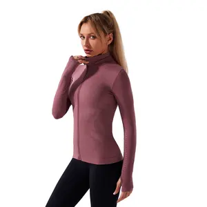active wear zip Suppliers-Yoga Jacken mantel Flexible Active Wear Frauen Zip Up Gym Sport Fitness Freizeit jacke