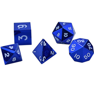 Lot de dés de jeu de rôle en métal multi-faces, motif nacré, dés numérotés sculptés, forme polyédrique D6 pour jeux de société - Product Image 1