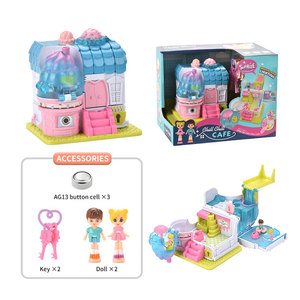 Mini conjunto de simulación de juego para niña, casa de muñecas con muebles y caja ciega de PVC, juguetes para niña, 3x AG13, botón de célula, batte - Product Image 2