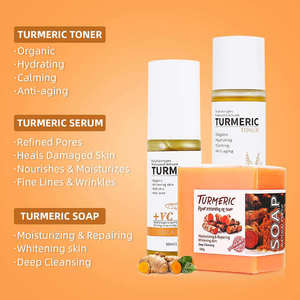Kurkuma Huidverzorgingsset Kurkuma Whitening Zeep Masker Crème <span class=keywords><strong>Serum</strong></span> Body Scrub Lotion Anti Acne Dark Spot Whitening Huidverzorgingskits - Product Image 2