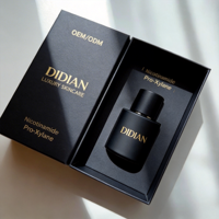 Flacons de parfum cylindriques noirs mats de luxe 100ml 30ml 50ml, conteneurs vides pour parfum à col serti, flacon de parfum en verre avec couvercle