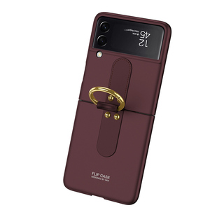Étui pour Samsung <span class=keywords><strong>Galaxy</strong></span> <span class=keywords><strong>Z</strong></span> Flip <span class=keywords><strong>3</strong></span> <span class=keywords><strong>Z</strong></span> Flip 4 <span class=keywords><strong>Fold</strong></span> 4 avec anneau de maintien en PC pour téléphone portable pliable - Product Image 1