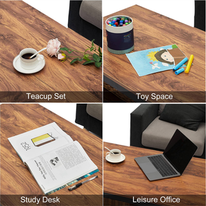 Eco Friendly Metal Wooden Coffee <b>Table</b> <b>Nesting</b> Combination Square Side <b>Table</b> Square Two Piece Set Tea <b>Table</b> for Living Room - Product Image 3