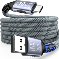 Câble USB 3.2 Gen2 Type-C, transfert de données 10 Gbps, charge rapide 3A PD 65W pour ordinateur, SSD, disque dur