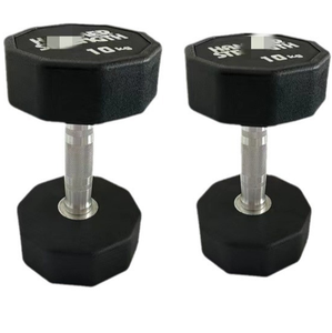 Pinjian tại chỗ Mười mặt PU quả tạ đa mặt phòng tập thể dục thương mại tập thể dục gang thép tròn cố định cao su PU quả tạ - Product Image 2