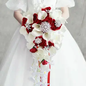 K-363 Лидер продаж, новая свадебная невеста, держащая цветы, имитация каллы, лилии, в форме капли, свадебный ручной цветок
