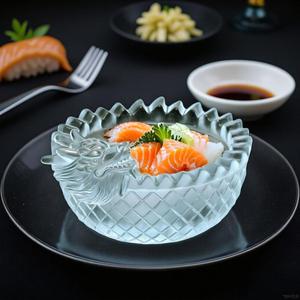 M51936 ejderha şekilli buz kase fırın ücretsiz somon Abalone Sashimi soğuk erişte tatlı su buz kase silikon kalıp - Product Image 1