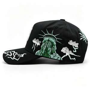 Gorras de Béisbol Personalizadas al por Mayor, 100% Algodón, 5 Paneles, Bordado con Pedrería, Gorras Originales Barbas - Product Image 6