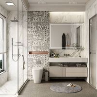 Meuble de salle de bain professionnel avec évier et ensemble de toilette à miroir