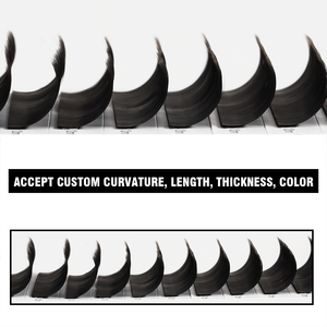 Extensiones de Pestañas de Pelo Sintético Vegano, Hechas a Mano, Sin Crueldad, Naturales, Planas, Elípticas, Suaves, C/CC/D/DD 0.15 0.20mm - Product Image 1