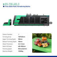 Hete Aanbieding Multi-Station PP/PS/PET Biologisch Afbreekbare Kunststof Voedselverpakking/Lunchbox/Sushibox/Fruitbox Kunststof Thermoformmachine