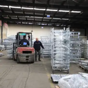 Fabriek Directe Verkoop Plat Vorm Jumbo Roll Kooien Demontabel Roll Containers Supermarkt Trolley