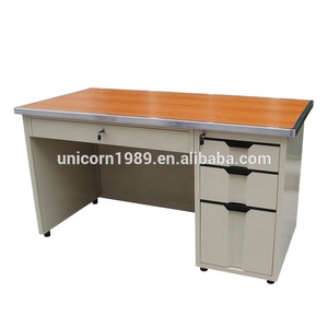 Precio barato Escritorio de oficina de acero mesa de ordenador con cajón escritorio de una sola persona para Doctor Finanzas banco de trabajo de acero - Product Image 2