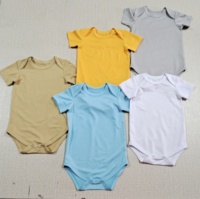 Ropa personalizada de poliéster para bebé, pijamas de sublimación en blanco, pelele 100% de poliéster, mono liso para bebé