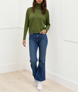<span class=keywords><strong>Jersey</strong></span> de <span class=keywords><strong>cuello</strong></span> <span class=keywords><strong>alto</strong></span> informal para primavera e invierno de alta calidad para <span class=keywords><strong>mujer</strong></span>, suéter elegante de longitud larga tejido sólido transpirable de talla grande - Product Image 1
