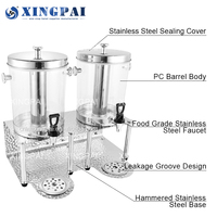 XINGPAI Hôtel Commercial Argent Distributeur De Jus Boisson Froide Boisson En Acier Inoxydable Distributeur De Café Chauffage Conteneur De Jus