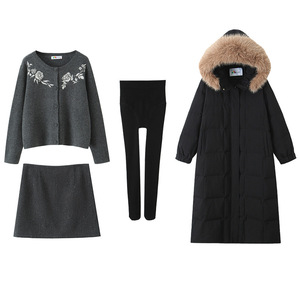 Cárdigan de Punto con Bordado Floral para Mujer, Talla Grande, Otoño Invierno, Suéter Holgado con Etiqueta - Product Image 1