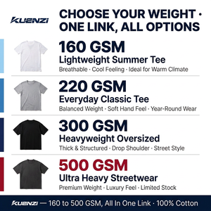 T-Shirt Bianche all'Ingrosso, 100% Cotone, Stampa Logo Personalizzata OEM, Magliette da Uomo Multi GSM Oversize con Spalle Cadenti, Streetwear Kuenzi DTG - Product Image 2