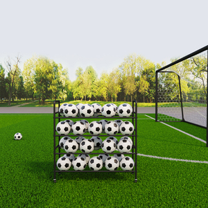 Support de présentation de ballons de football en métal sur roulettes, portable, de haute qualité, pour stades et magasins - Product Image 3