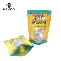 Mylar zakjes met venster, transparante voorkant, geurdicht, staande pouch, hersluitbare rits, food grade verpakking, 3,5g 7g 14g
