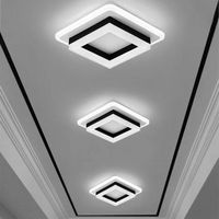 Plafonnier moderne nordique en fer avec couvercle en acrylique, LED à montage en surface pour chambre à coucher, salon et bureau à domicile - 3 températures de couleur