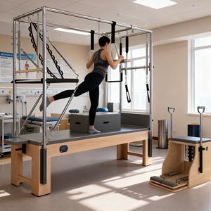 Nouveau modèle de reformer <span class=keywords><strong>Pilates</strong></span> avec écran numérique et connectivité Bluetooth pour des séances d'entraînement guidées par application - Product Image 3
