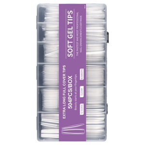 <span class=keywords><strong>Faux</strong></span> ongles transfrontaliers super longs en forme de tuyau d'eau, 504 pièces en boîte, transparents, à coller entièrement, French XXXL Denim - Product Image 5